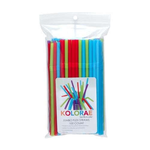 Kolorae KOL-0029 Flexible Drinking Straws Assorted Plastic Assorted