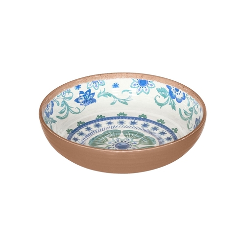 TarHong PAN5080TMBTF Bowl Multicolored Melamine Rio Turquoise Floral Multicolored