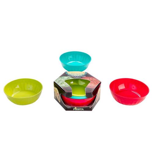Arrow Home Products 19400 Bowl Set Fiesta Assorted Plastic Serving Assorted