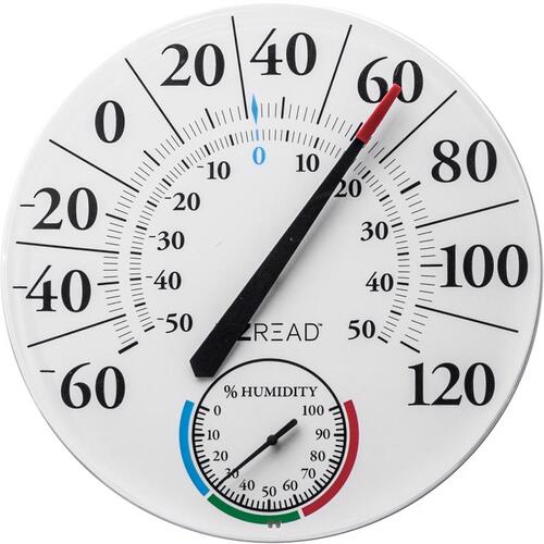 Dial Thermometer Plastic White 12.5" White - pack of 6