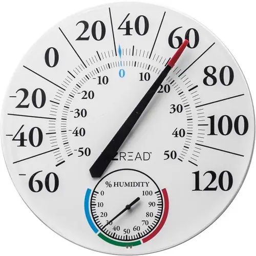 EZRead 840-1280 Dial Thermometer Plastic White 12.5" White