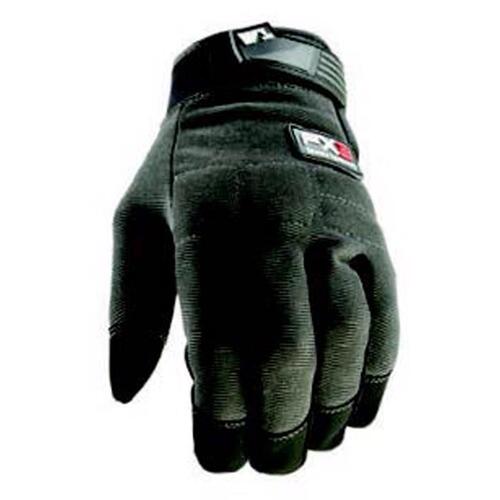 Work Gloves Men's Indoor/Outdoor FX3 Black/Gray M Black/Gray - pack of 3
