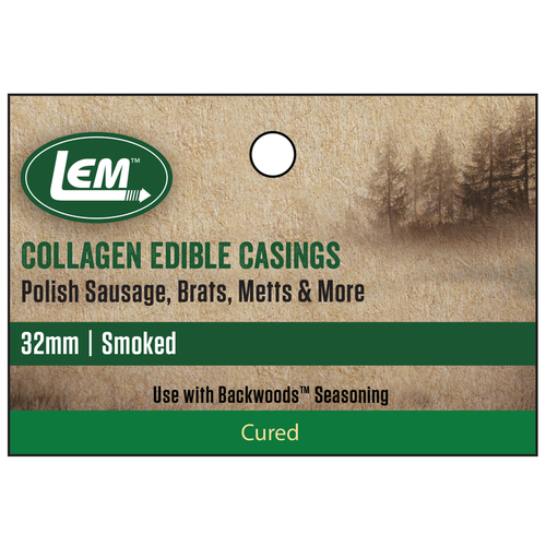 LEM 138B Edible Collagen Casing Smoked 21 lb Bagged