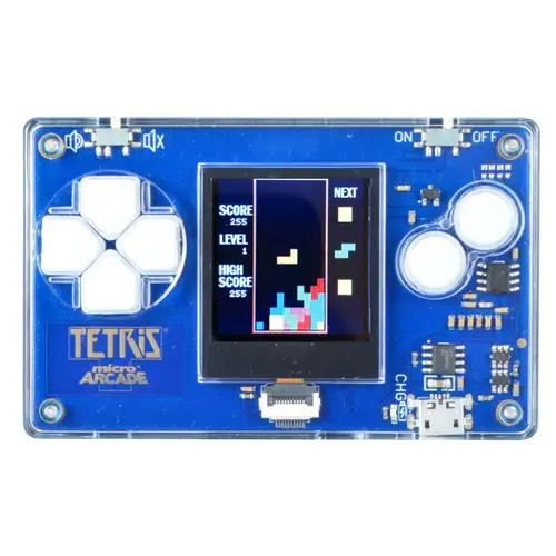 Mini Tetris Micro Arcade Plastic Blue/White 1 pc Blue/White