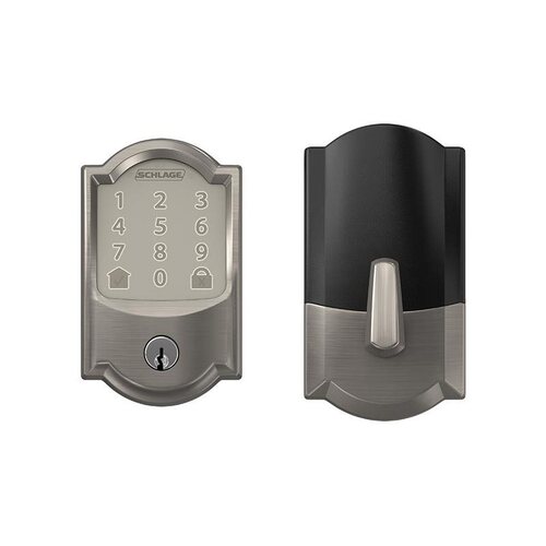 Schlage BE489WB-BOX-CAM-619 Encode Smart WiFi Deadbolt, Camelot Style, Satin Nickel