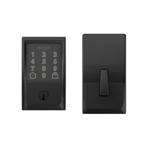 Schlage BE489WB-BOX-CAM-622 Encode Smart WiFi Deadbolt, Century Style, Matte Black