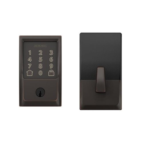 Schlage BE489WB-BOX-CAM-716 Encode Smart WiFi Deadbolt, Century Style, Aged Bronze