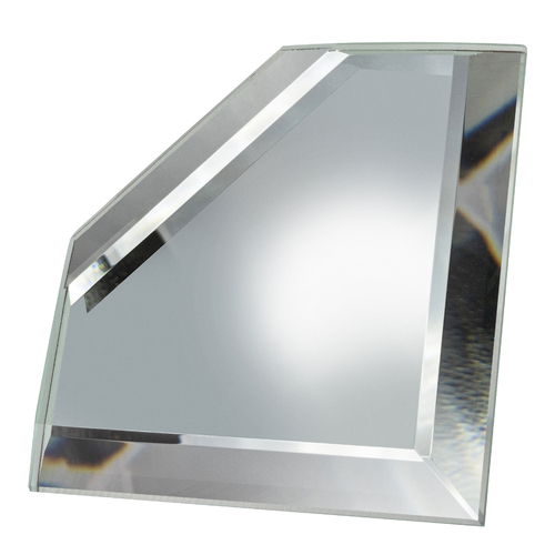 Clear Mirror Glass 3" Mitered Corner Beveled on 3 Sides