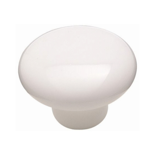 Cabinet Knob Allison Round 1-1/2" D 1-1/16" Gloss White Gloss