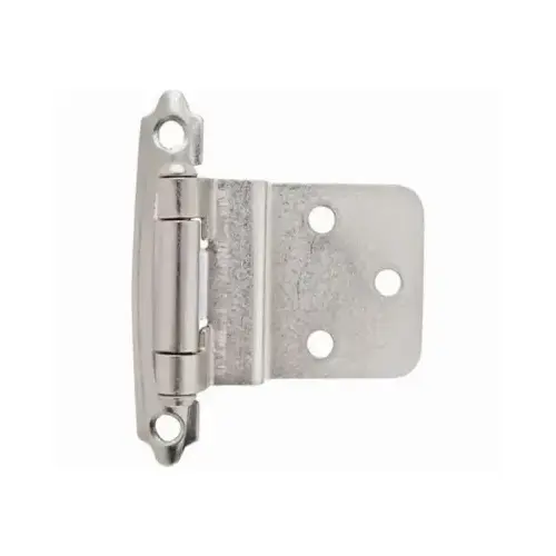 3/8" (10 mm) Inset Self Closing Face Mount Cabinet Hinge Satin Nickel Finish - Pair