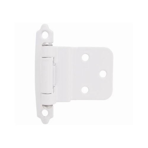 Cabinet Hinge, 3/8 in Inset White