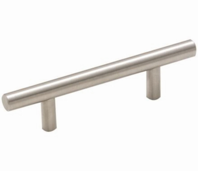 Amerock 5PK19010CSG9 Bar Pulls Series Cabinet Pull, 5-3/8 in L Handle, Carbon Steel, Sterling Nickel - pack of 5