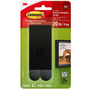 Command Large Picture Hanging Strips, Black - 4 count