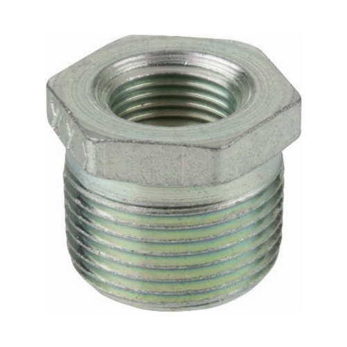 Hex Bushing 1" MPT T X 3/8" D FPT Galvanized Malleable Iron Galvanized