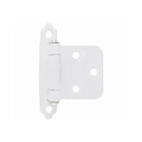 Variable Overlay Self Closing Face Mount Cabinet Hinge White Finish - Pair