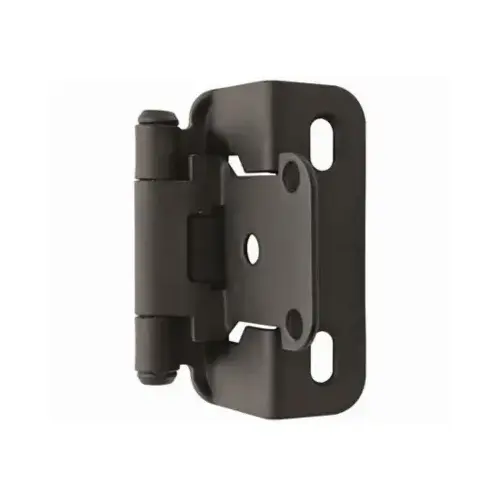 1/2" (13 mm) Overlay Self Closing Partial Wrap Cabinet Hinge Flat Black Finish - Pair