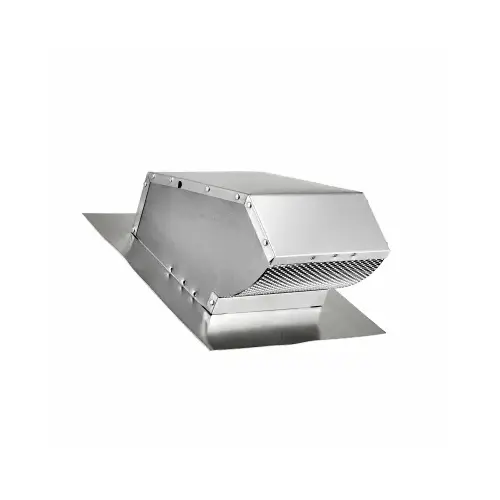 Aluminum Roof Cap with Screen & Damper, 7 In. Round Mill Finish