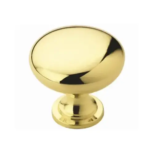 1-1/4" (32 mm) Diameter Allison Value Cabinet Knob Bright Brass Finish - pack of 25