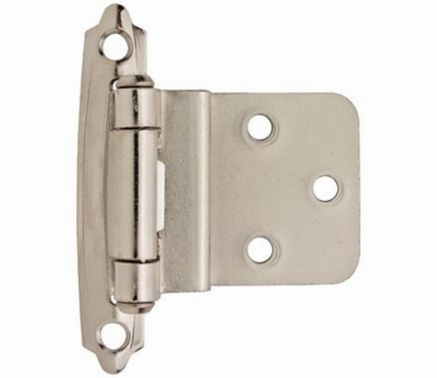 Amerock BPR342826 3/8" (10 mm) Inset Self Closing Face Mount Cabinet Hinge Bright Chrome Finish - Pair