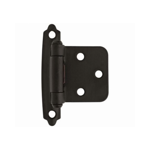 Variable Overlay Self-Closing, Face Mount Flat Black Hinge - Pair