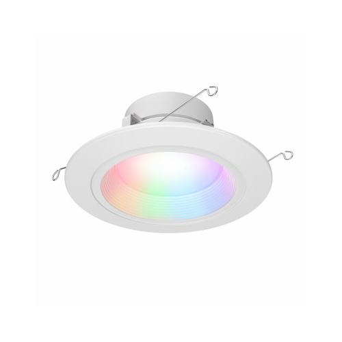 RL Series Retrofit Downlight, 8 W, 120 V, LED Lamp, Plastic, Matte White