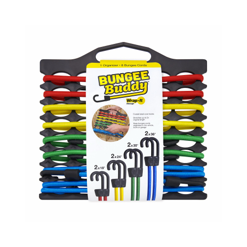 WRAP IT STORAGE 108BB8406 Bungee Cord Set Bungee Buddy Assorted 11.50