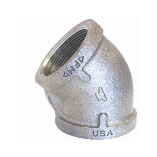 Galvanized Pipe Elbow, 45 Degrees, 3 In.