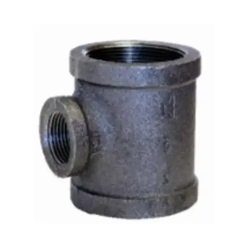 3 x 2 In. Reducing Pipe Tee, Black