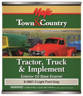 TRUE VALUE MFG COMPANY 8-0967-2 Town & Country Tractor, Truck & Implement Enamel Paint, Oil Base, Ford Light Gray, Qt.