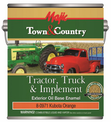 TRUE VALUE MFG COMPANY 8-0971-1 Town & Country Tractor, Truck & Implement Enamel Paint, Oil Base, Kubota Orange, Gallon