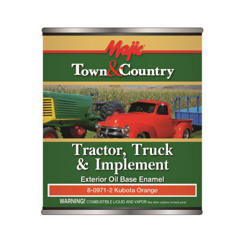 Town & Country Tractor, Truck & Implement Enamel Paint, Oil Base, Kubota Orange, Qt.