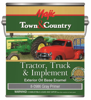 TRUE VALUE MFG COMPANY 8-0986-1 Town & Country Tractor, Truck & Implement Enamel Paint, Oil Base, Gray Primer, Gallon