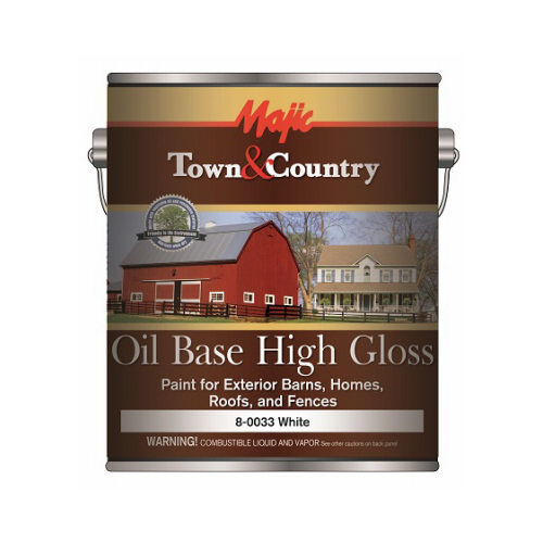 Majic Paints 8-0033-1 Barn and Fence Paint, High-Gloss, White, 1 gal Pail