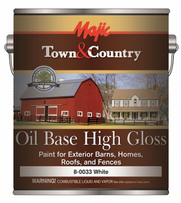 Majic Paints 8-0033-1 Barn and Fence Paint, High-Gloss, White, 1 gal Pail