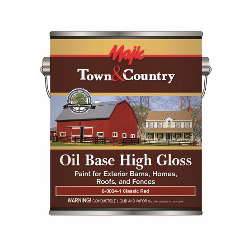Majic Paints 8-0034-1-XCP4 Barn and Fence Paint, High-Gloss, Classic Red, 1 gal Pail - pack of 4