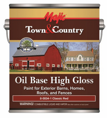 Majic Paints 8-0034-1 Barn and Fence Paint, High-Gloss, Classic Red, 1 gal Pail