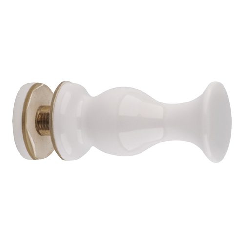 Colonial Glass Door Knob Single Mount Gloss White