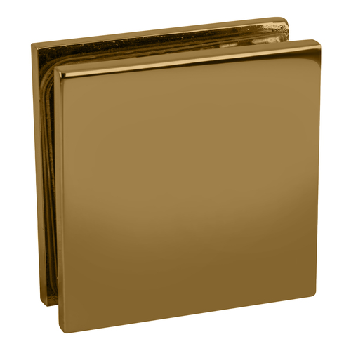 Gold Plated Square Style Notch-in-Glass Fixed Panel U-Clamp