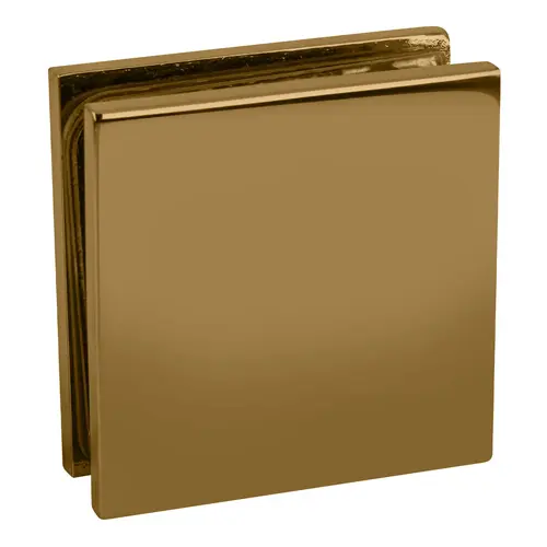 Gold Plated Square Style Notch-in-Glass Fixed Panel U-Clamp