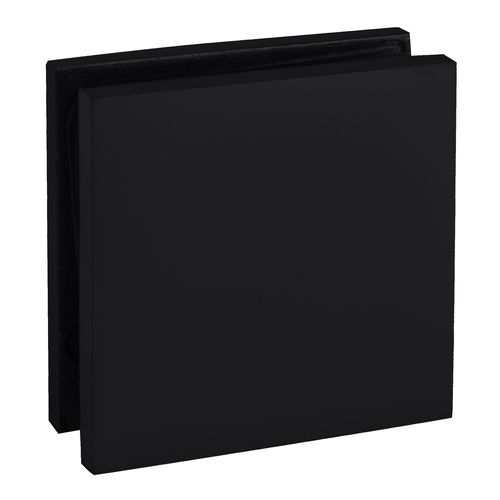 Matte Black Square Style Notch-in-Glass Fixed Panel U-Clamp