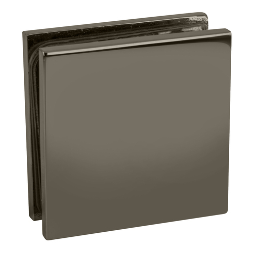 Polished Nickel Square Style Notch-in-Glass Fixed Panel U-Clamp