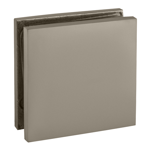 Satin Nickel Square Style Notch-in-Glass Fixed Panel U-Clamp