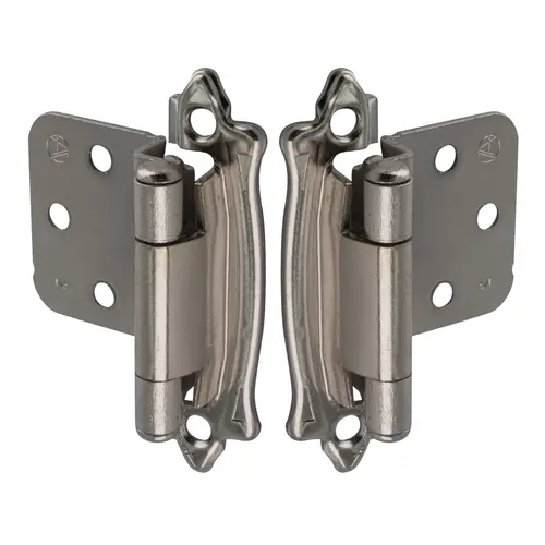 Face Frame Mount Self Closing Cabinet Hinges For Variable Overlay Kitchen Door In Pair Sterling Nickel - 2 per pack x10 packs