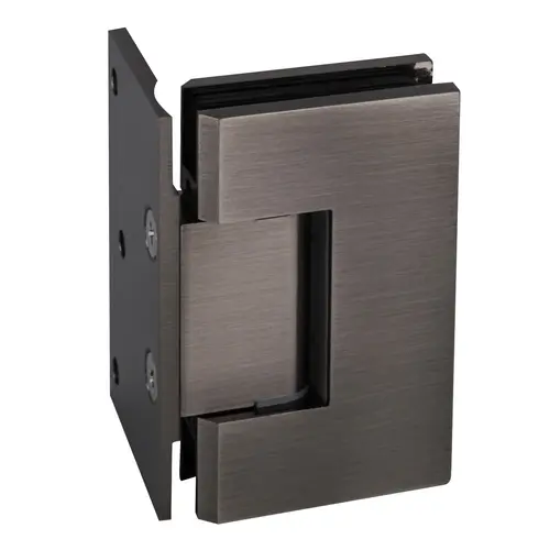 Brixwell HGTW0PBP Designer Series Shower Door Wall Mount Hinge With Offset Back Plate Brushed Pewter
