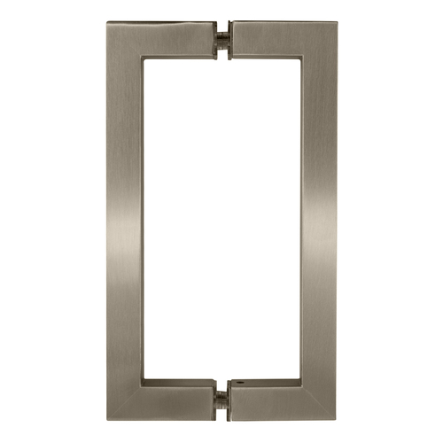 Brushed Nickel 8" x 8" SQ Series Square Tubing Back-to-Back Pull Handles