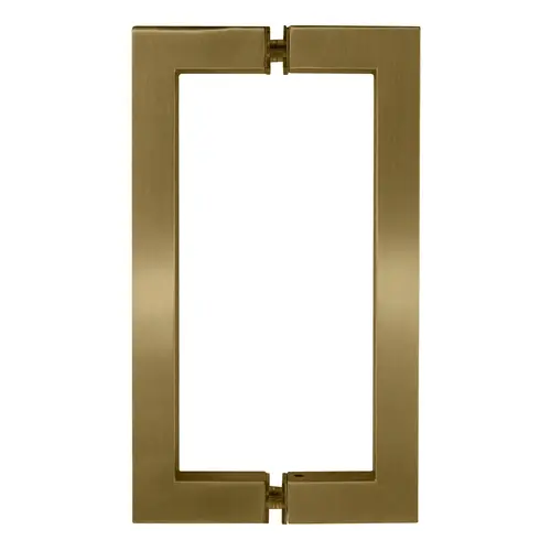 CRL SQ8X8SB Satin Brass 8" x 8" SQ Series Square Tubing Back-to-Back Pull Handles