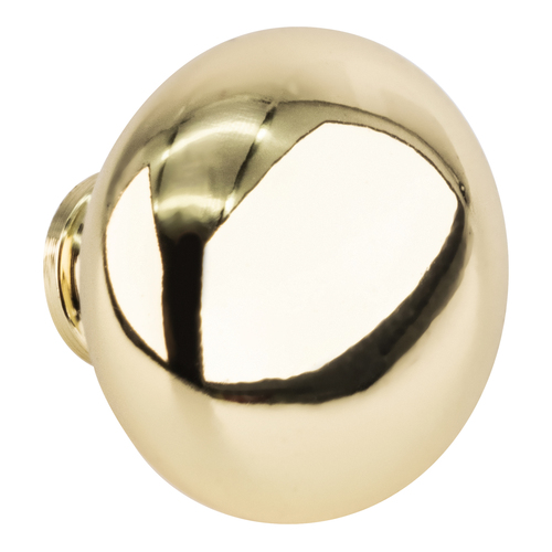 Polished Brass Transitional Mushroom Round Cabinet Knob 1-1/2" Diameter For Kitchen And Cabinet Hardware