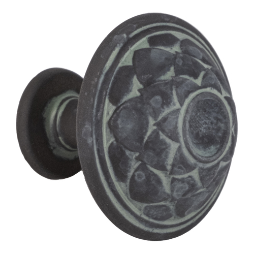 Padma Traditional Alloy Cabinet Knob 1-5/16" Diameter  Viridian Slate - pack of 20