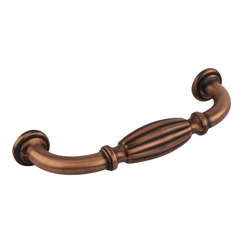 Blythe Traditional Kitchen Cabinet Pull 3 3/4" Center to Center Brushed Copper