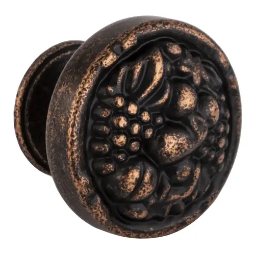 Natural Elegance Rustic Bronze Fruit Design Round Cabinet Knob 1-3/16" Diameter For Kitchen And Cabinet Hardware - pack of 20